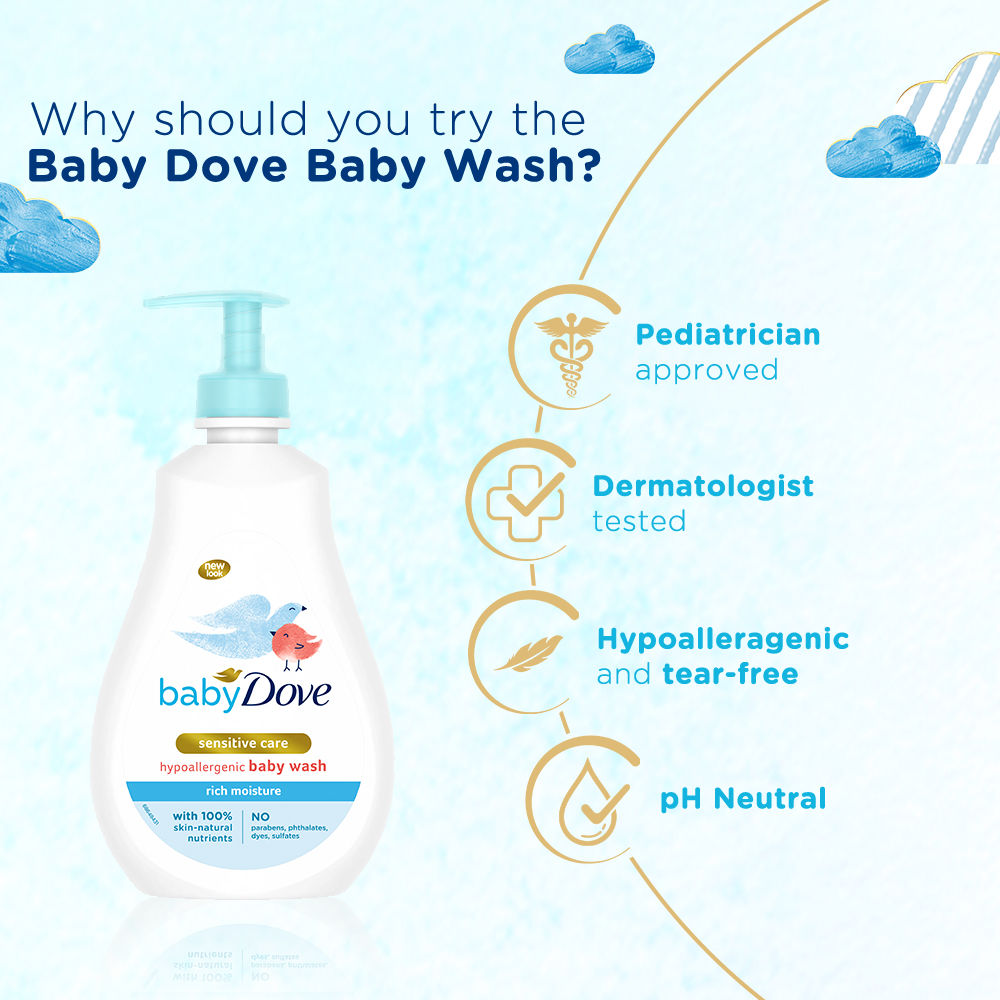 Dove Deep Moisture Body Wash + Baby Dove Rich Moisture Hypoallergenic Body Wash Combo, 2 pieces Buy at Indicrest Image 6