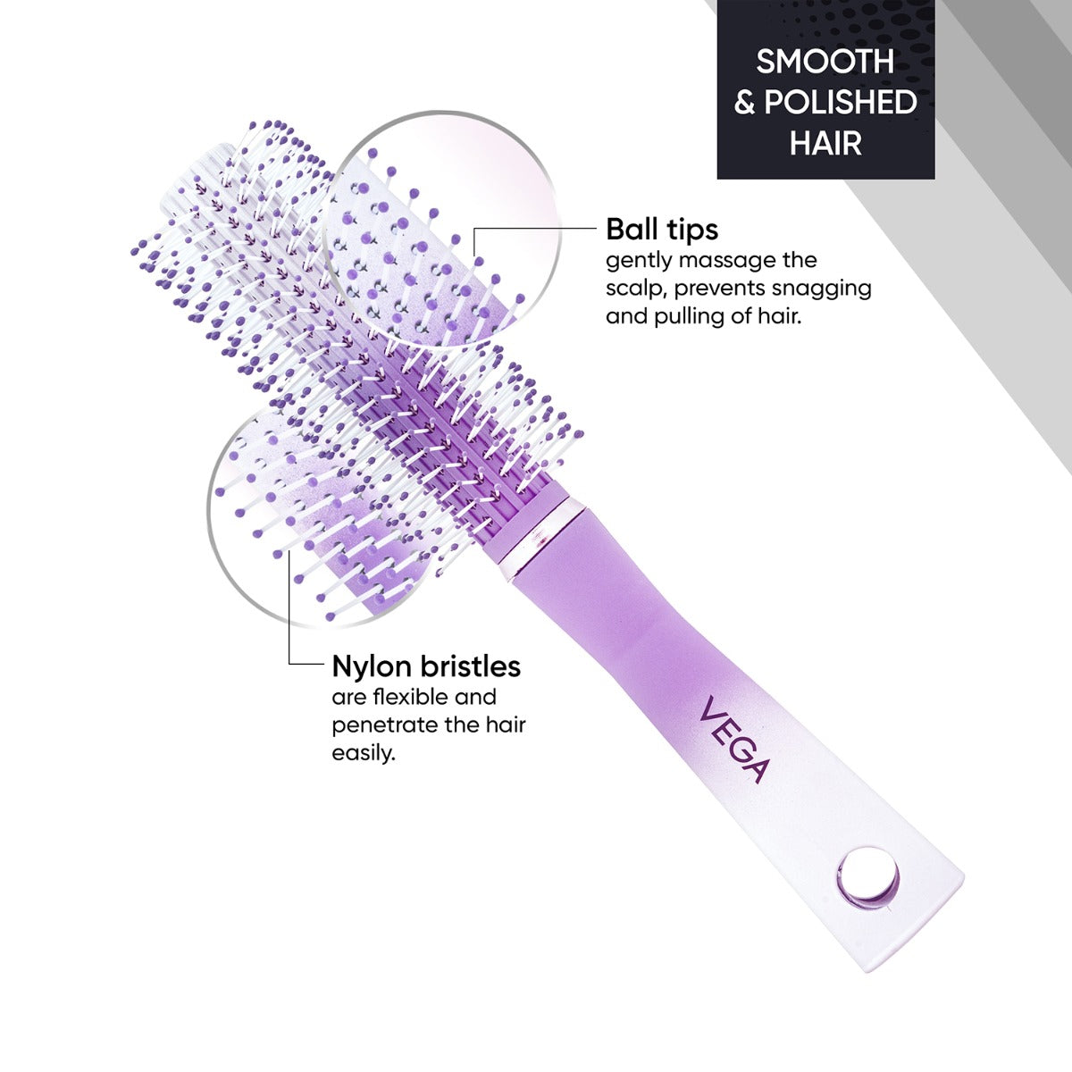 Vega Round Hair Brush - E37-RB