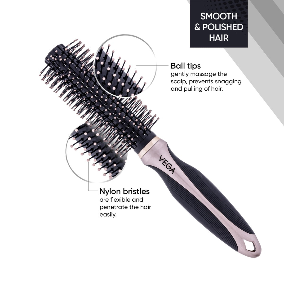 Vega Round Hair Brush - E38-RB