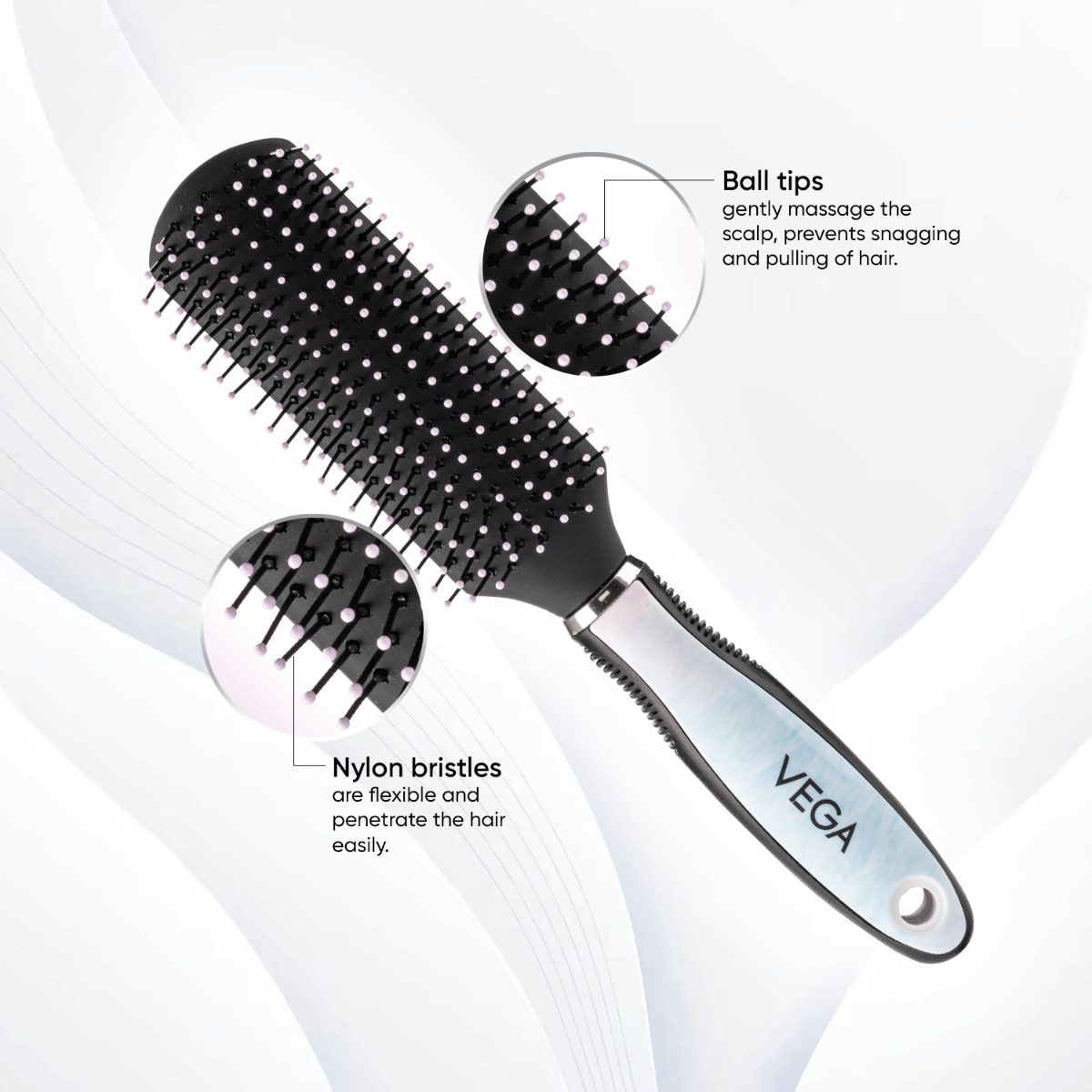 Vega Flat Hair Brush - E39-FB