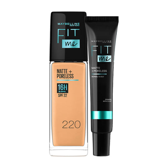 Maybelline New York Fit Me Foundation 220 tural Beige + Fit Me Matte + Poreless Primer Combo, 2 pieces Buy at Indicrest