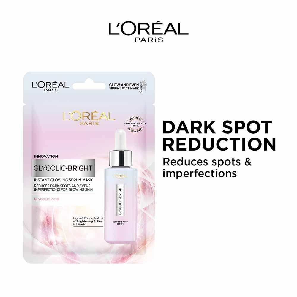 L'Oreal Paris Glycolic Bright Glowing Serum Sheet Mask, Face Mask for Glowing Skin, 22g Buy at Indicrest