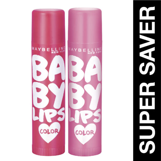 Maybelline New York Baby Lips Color Lip Balm with SPF 11, Lasts UpTo 24H - Pink Lolita + Berry Crush Combo, 8g