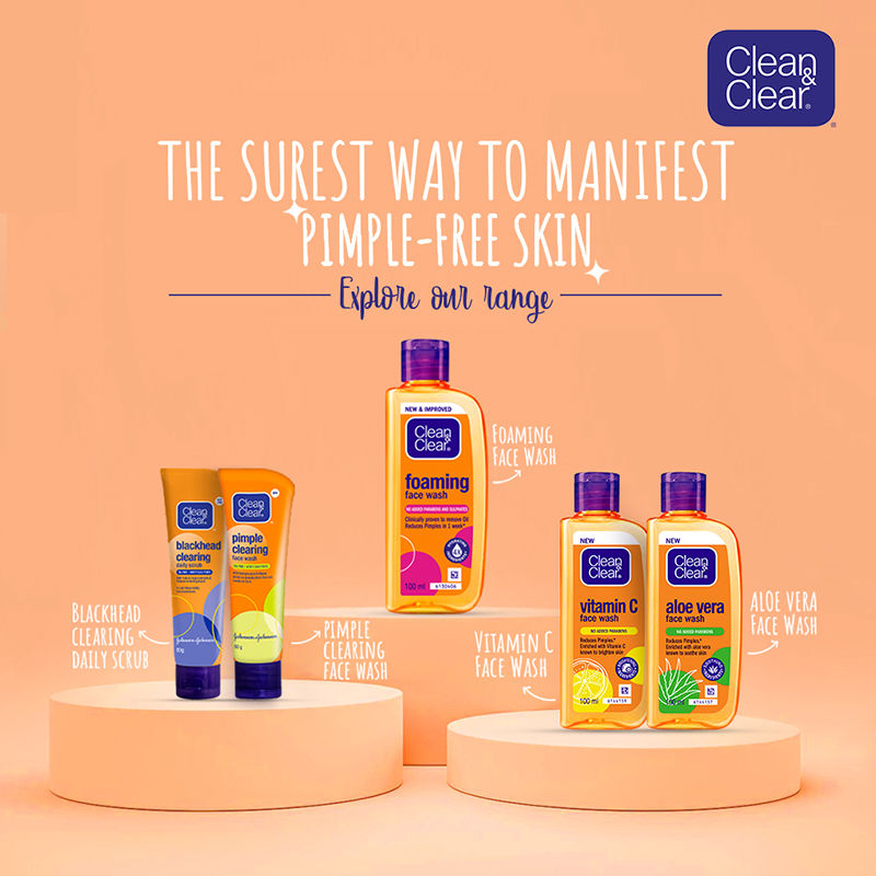 Clean & Clear Aloe Vera Face Wash - Gentle Hydrating Cleanser for Oily Skin & Reduces Acne In 7 Days, 100ml