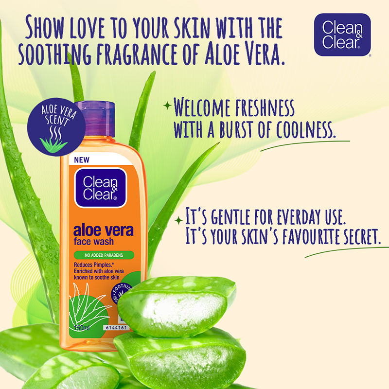 Clean & Clear Aloe Vera Face Wash - Gentle Hydrating Cleanser for Oily Skin & Reduces Acne In 7 Days, 150ml Buy at Indicrest Image 4