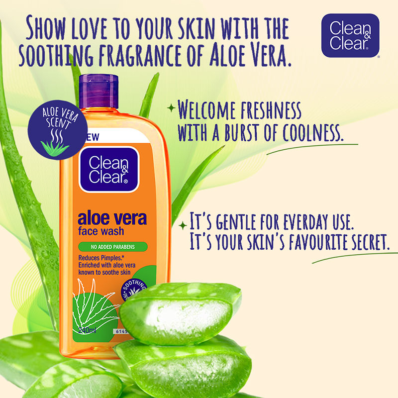 Clean & Clear Aloe Vera Face Wash - Gentle Hydrating Cleanser for Oily Skin & Reduces Acne In 7 Days, 240ml Buy at Indicrest Image 4