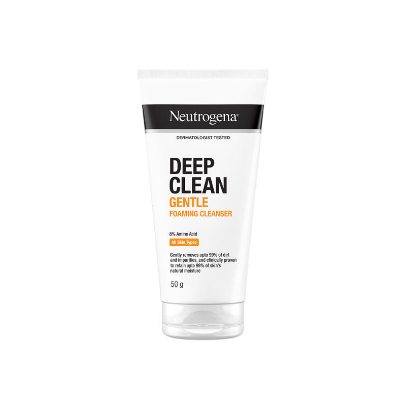 Neutrogena Deep Clean Gentle Foaming Cleanser - Moisturizing Face Wash for Normal to Sensitive Skin, 50g