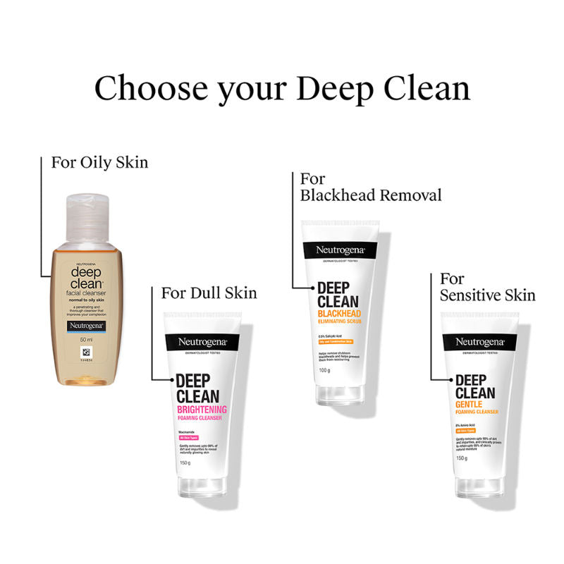 Neutrogena Deep Clean Facial Cleanser Face Wash for Normal to Oily Skin, 50ml
