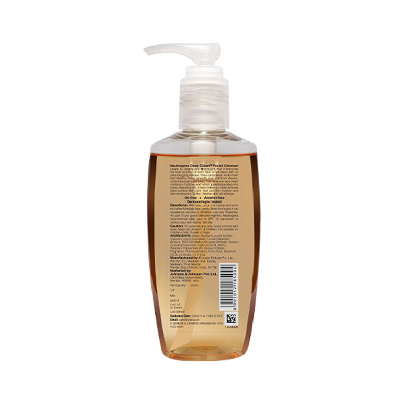 Neutrogena Deep Clean Facial Cleanser Face Wash for Normal to Oily Skin, 200ml
