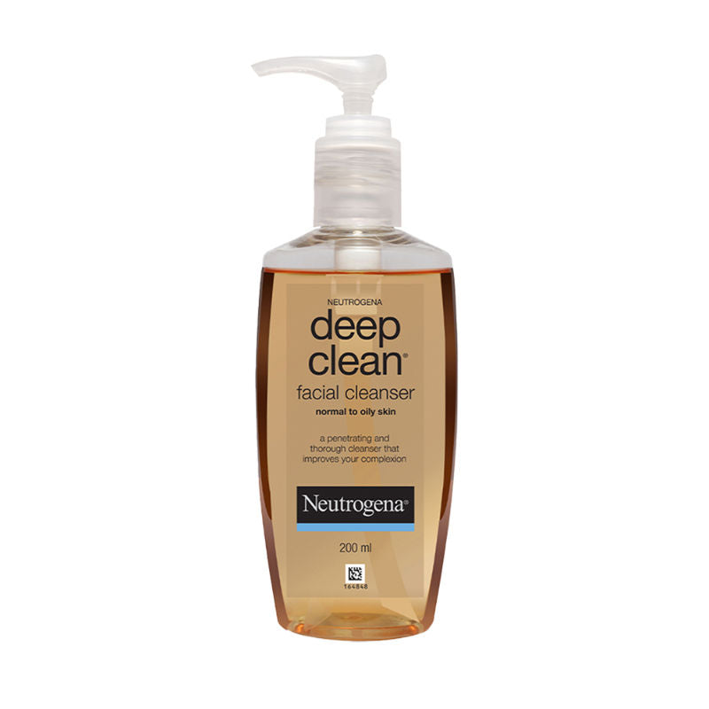 Neutrogena Deep Clean Facial Cleanser Face Wash for Normal to Oily Skin, 200ml