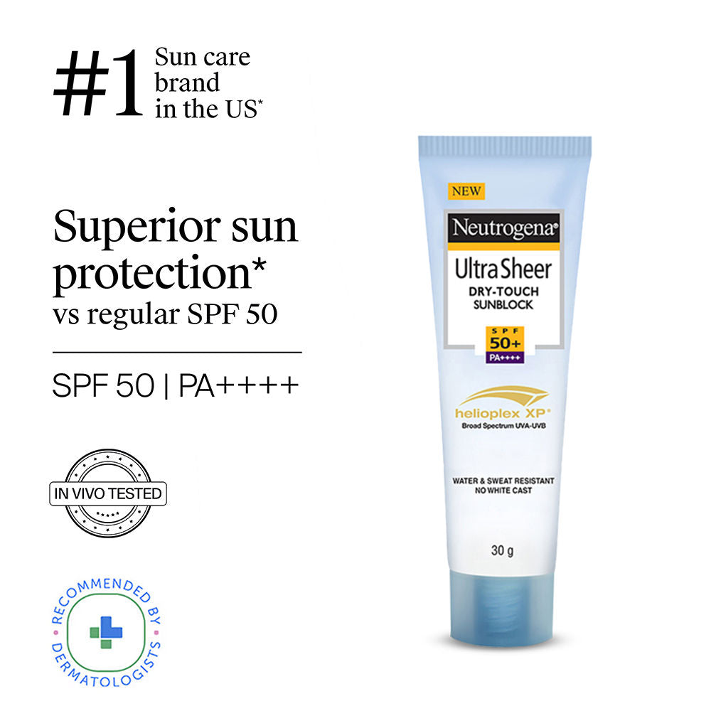 Neutrogena Ultrasheer SPF50+ PA++++ Ultra Light Moisturizing Face Sunscreen Oily & Sensitive Skin, 30g