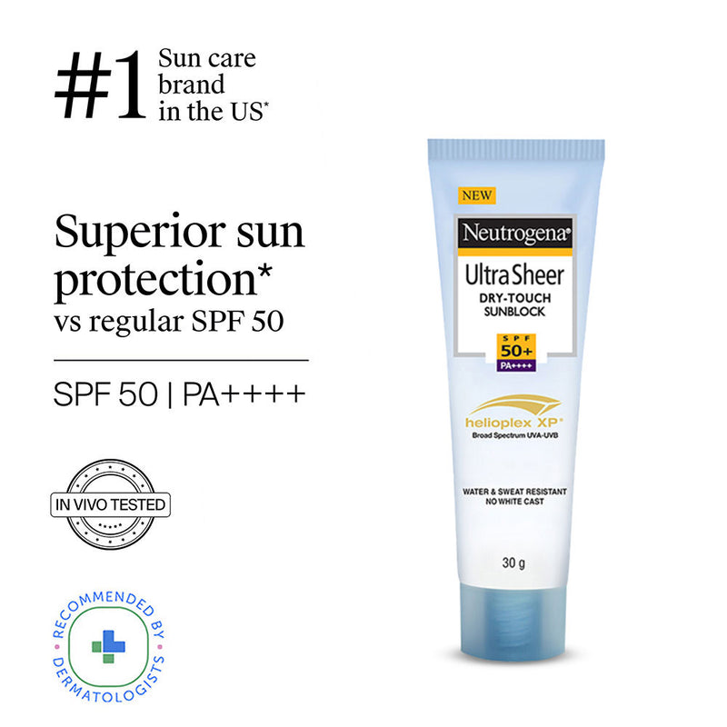 Neutrogena Ultrasheer SPF50+ PA++++ Ultra Light Moisturizing Face Sunscreen Oily & Sensitive Skin, 30g