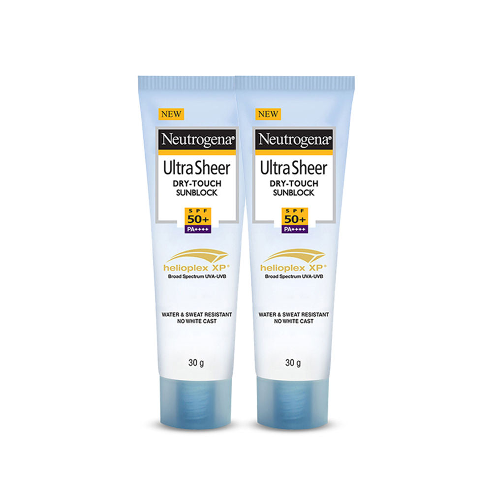 Neutrogena Ultrasheer SPF50+ PA+++ Ultra Light Face Sunscreen For Dry & Oily Skin Mini, 2 X 30g