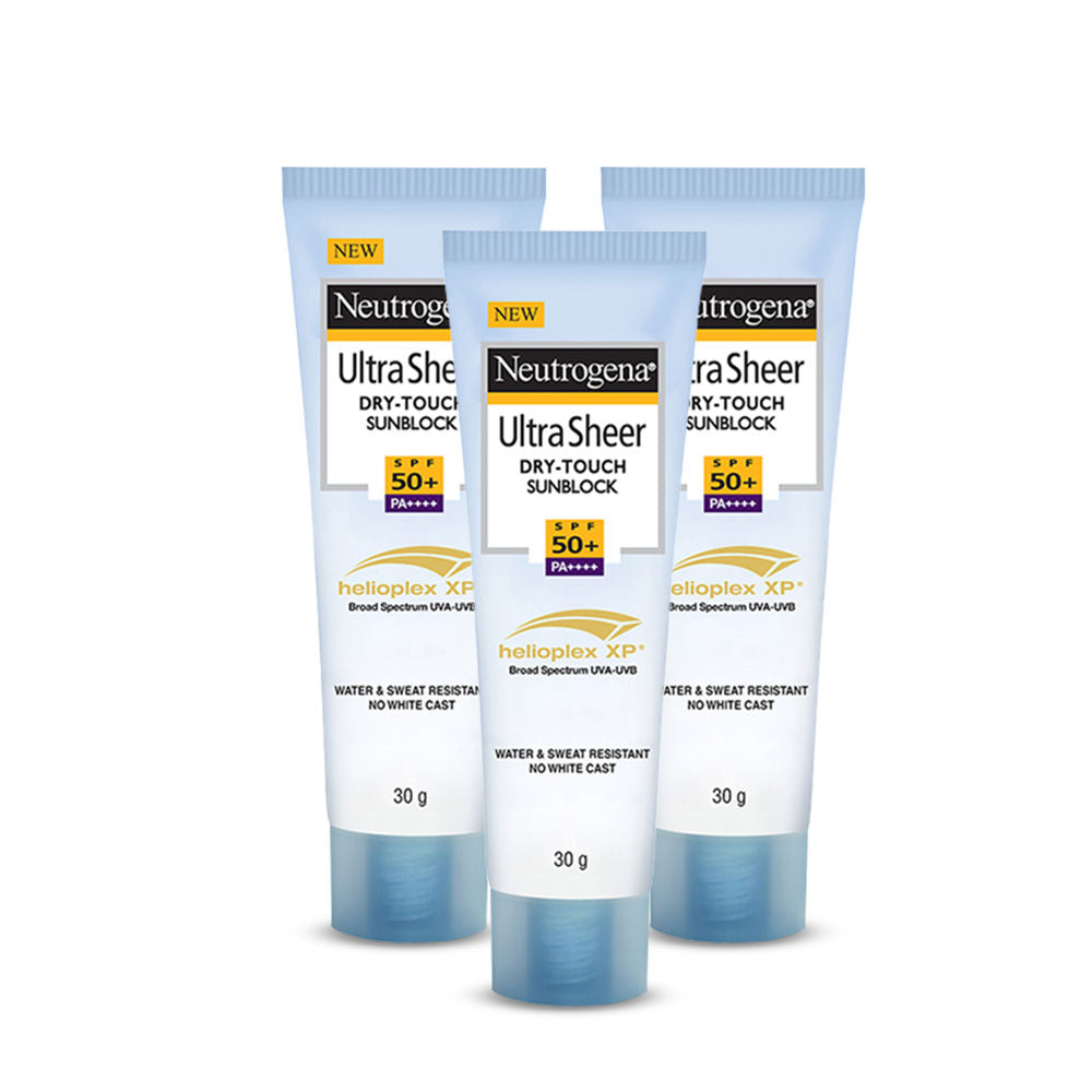 Neutrogena Ultrasheer SPF50+ PA++++ Moisturizing Face Sunscreen Oily & Sensitive Skin - 3 X 30g