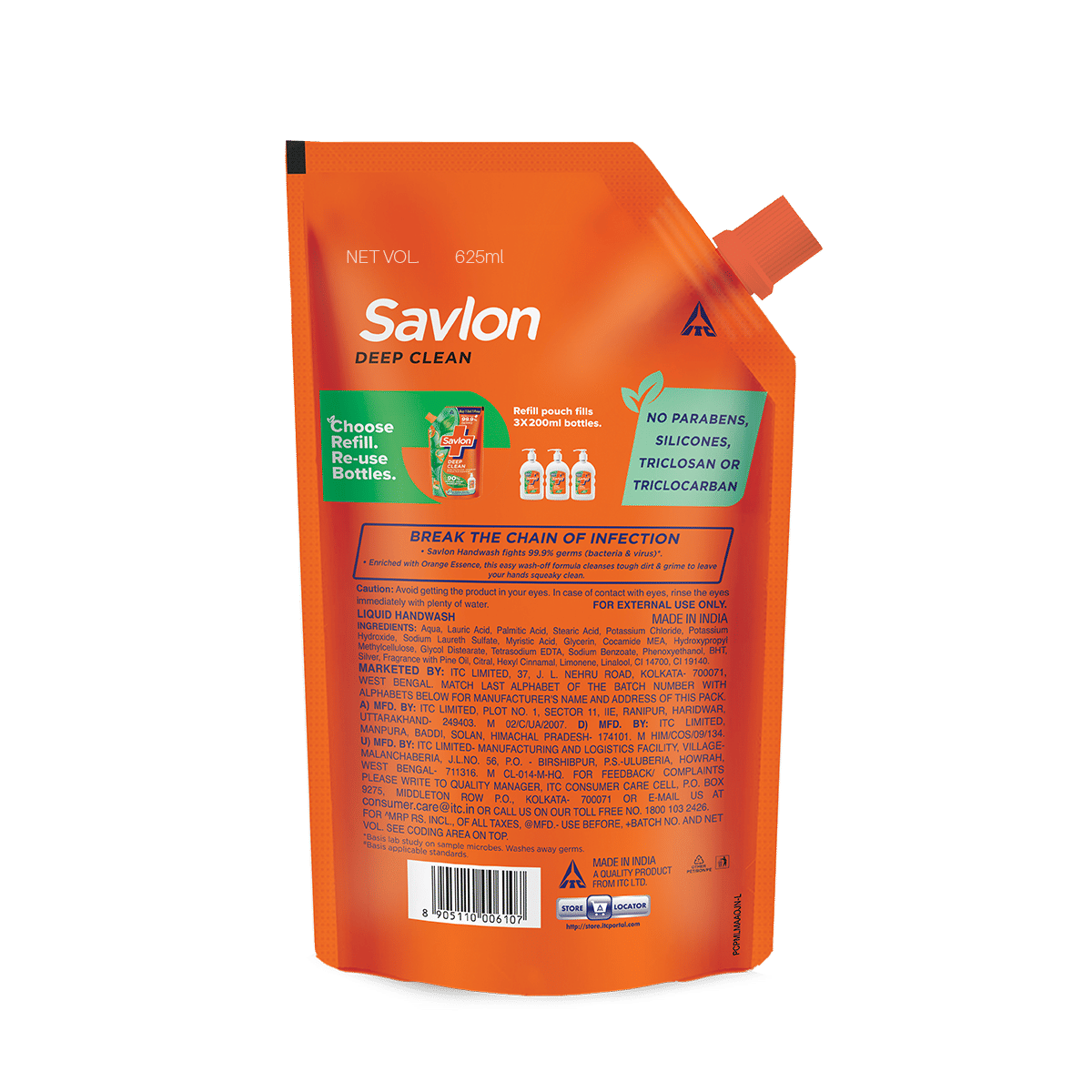 Savlon Deep Clean Germ Protection Liquid Handwash Refill Pouch, 625ml Buy at Indicrest Image 7