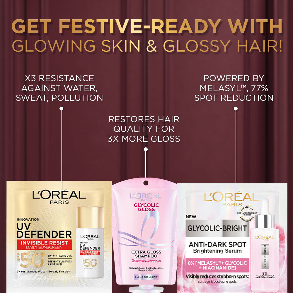 L'Oreal Paris Festive Icons Makeup Kit - 2 Lipsticks, Blush, Kajal, Hair Serum + Free Premium Pouch, 10 pieces Buy at Indicrest Image 7