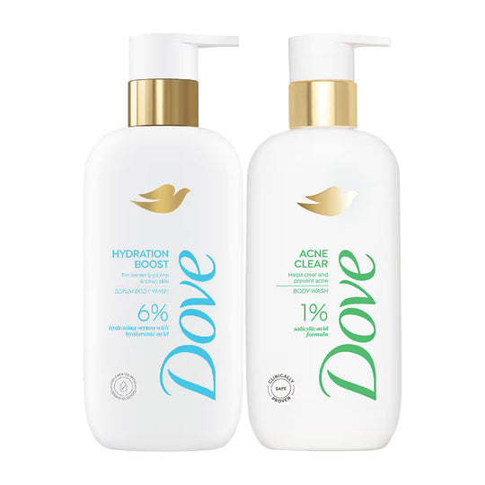 Dove Salicylic Acid Body Wash + Dove Hyaluronic Acid Body Wash Combo, 2 pieces
