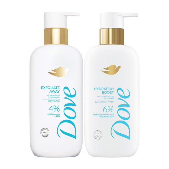 Dove AHA Body Wash + Dove Hyaluronic Acid Body Wash Combo, 2 pieces