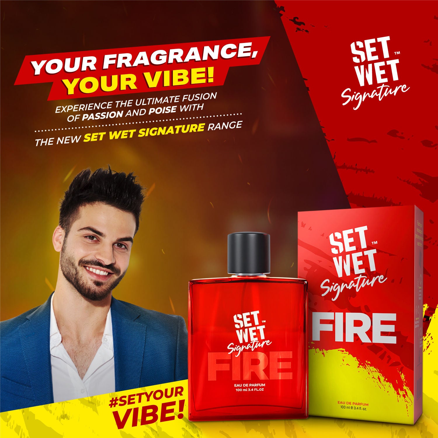 Set Wet Signature Fire Eau de Parfum For Him, 100ml Buy at Indicrest Image 2