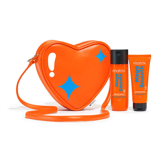 Matrix Mega Smooth Shampoo Conditioner Combo For Frizzy Hair with Free Limited Edition Heart Bag, 320g Buy at Indicrest