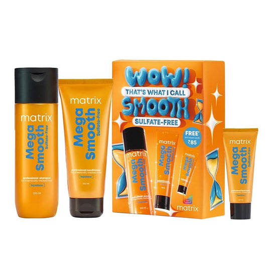 Matrix Mega Smooth Sulfate-Free Combo, For Gentle Cleansing & Bond Repair With Free Mini Liquid Mask, 320g Buy at Indicrest