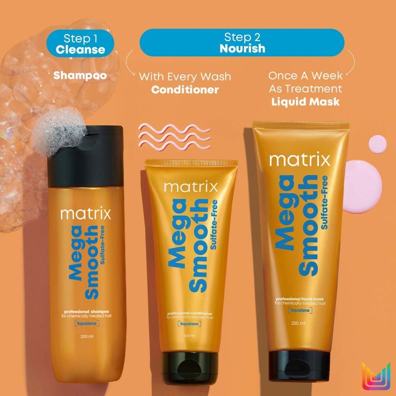 Matrix Mega Smooth Sulfate-Free Combo, For Gentle Cleansing & Bond Repair With Free Mini Liquid Mask, 320g Buy at Indicrest Image 7