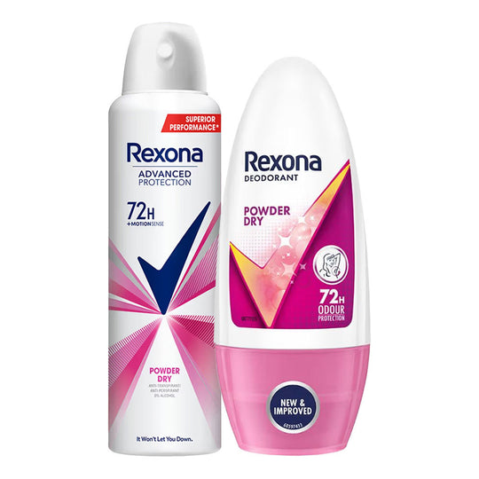 Rexona Powder Dry Odour Protection Roll On, 50ml & Anti-Perspirant Deodorant, 200ml Combo, 2 pieces Buy at Indicrest