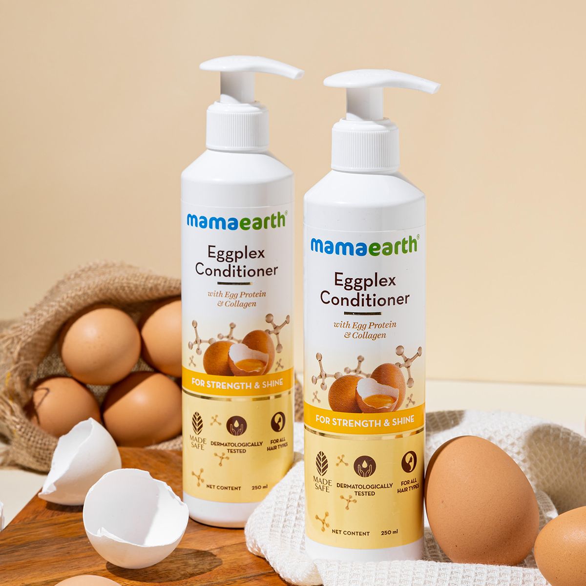 Mamaearth Eggplex Conditioner with Egg Protein & Collagen for Strength & Shine, 250ml - Image 2 - Buy from Indicrest