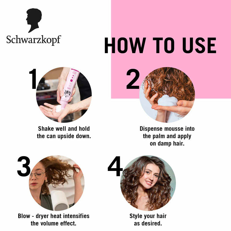 Schwarzkopf TAFT Curl Hold 3 Hair Mousse For Long Lasting Curls Weather-Proof Formula, 200ml Buy at Indicrest Image 4