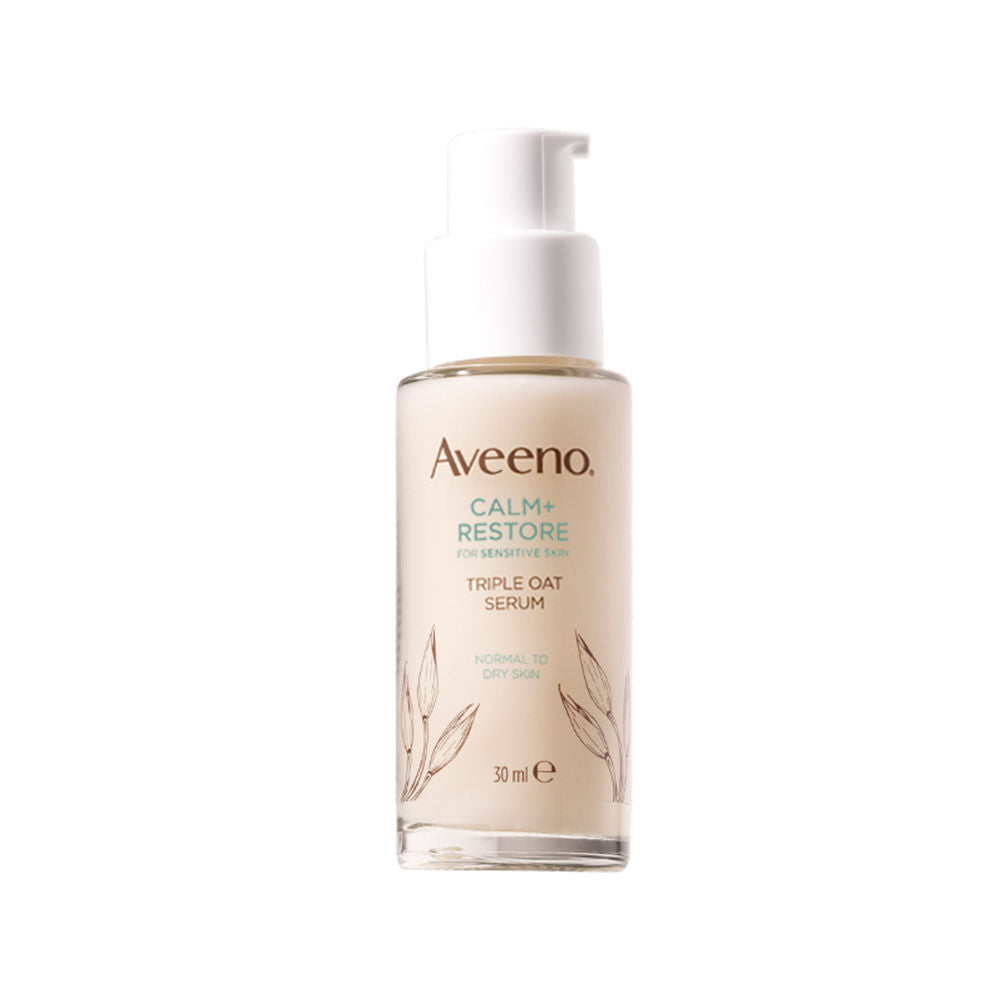 Aveeno Calm + Restore Hydrating Oat Face Serum Normal Dry Sensitive Skin Dermat Recommended, 30ml