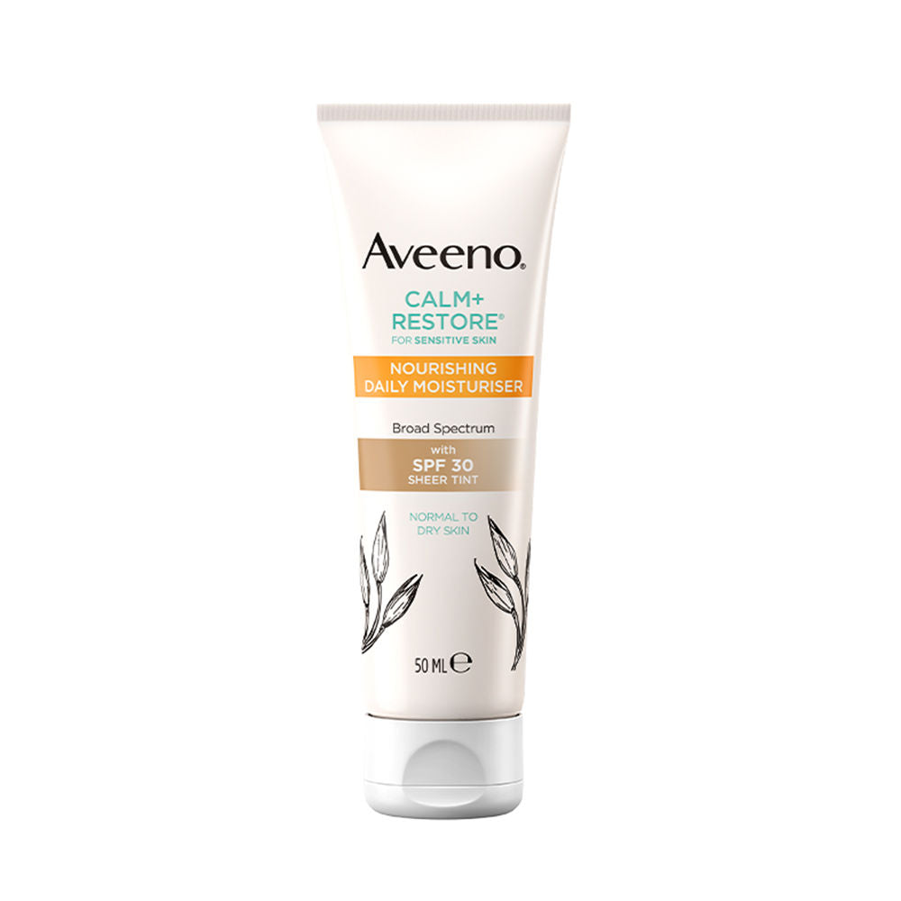 Aveeno Calm + Restore Tinted Moisturizer Sunscreen SPF30 Dry Sensitive Skin Dermat Recommended, 50ml