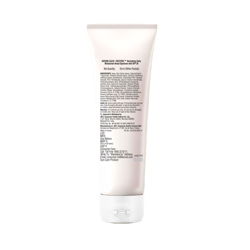Aveeno Calm + Restore Tinted Moisturizer Sunscreen SPF30 Dry Sensitive Skin Dermat Recommended, 50ml