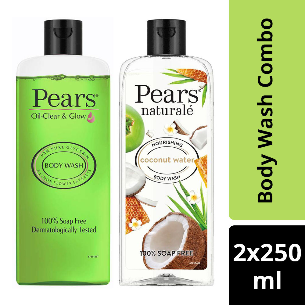 Pears Oil Clear & Glow And Naturale Nourishing Coconut Water Body Wash Combo Buy at Indicrest