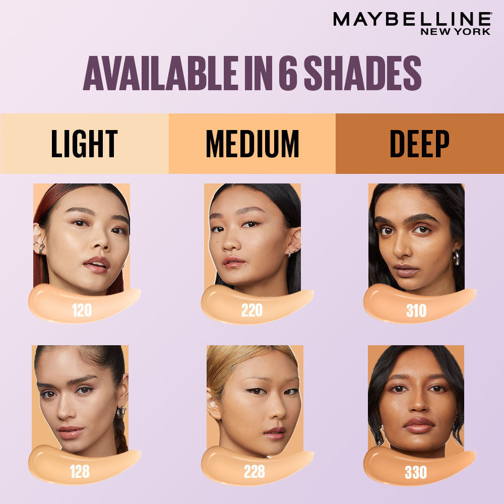 Maybelline New York Super Stay Lumi-Matte Foundation-30Hr Wear-Lightweight-Normal-Dry Skin - 220, 18g Buy at Indicrest Image 10
