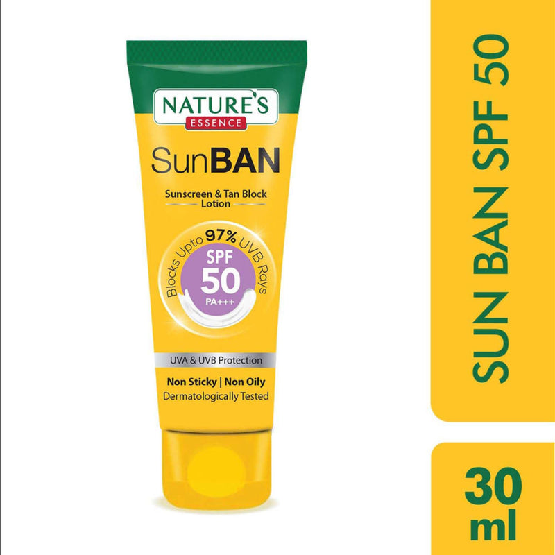 Nature's Essence Sunban SPF 50 PA+++ Sunscreen & Tan Block Lotion, 30ml Buy at Indicrest