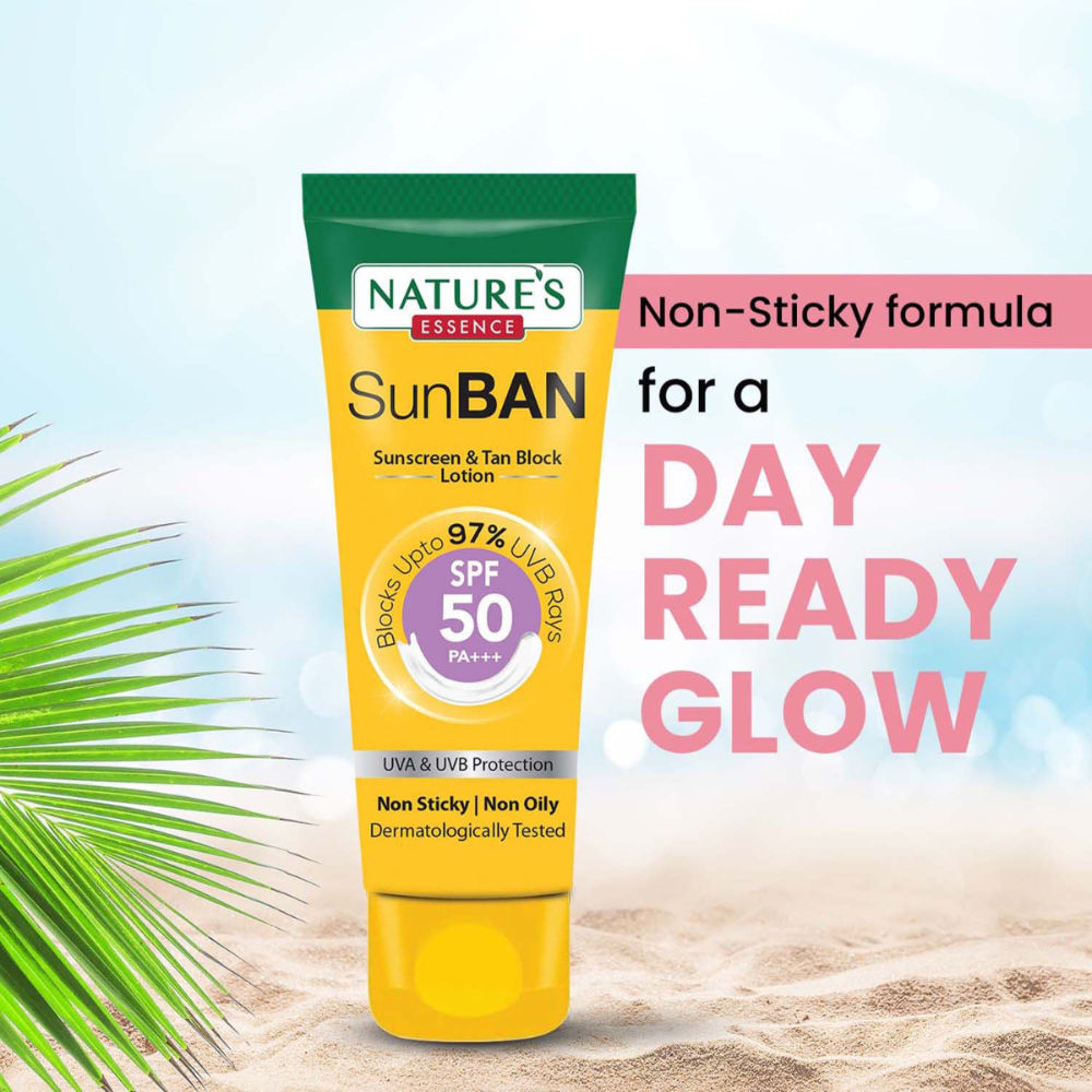 Nature's Essence Sunban SPF 50 PA+++ Sunscreen & Tan Block Lotion, 30ml Buy at Indicrest Image 4
