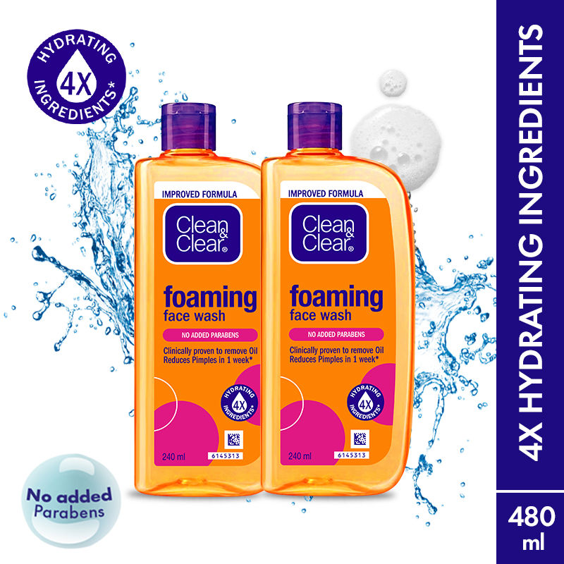 Clean & Clear Foaming Face Wash (Pack of 2), 2 pieces
