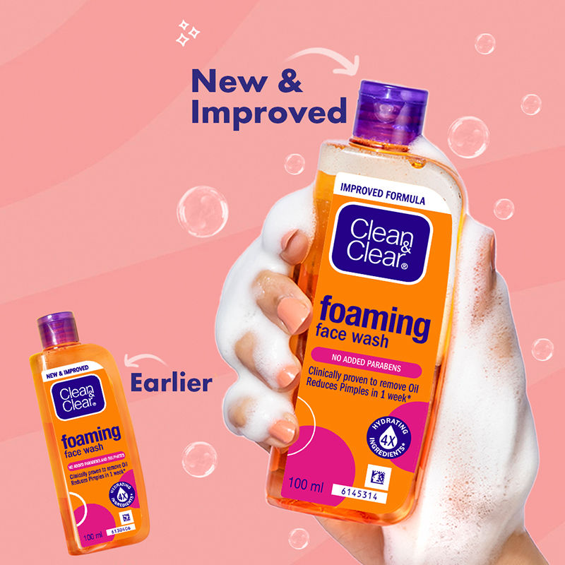 Clean & Clear Foaming Face Wash (Pack of 2), 2 pieces