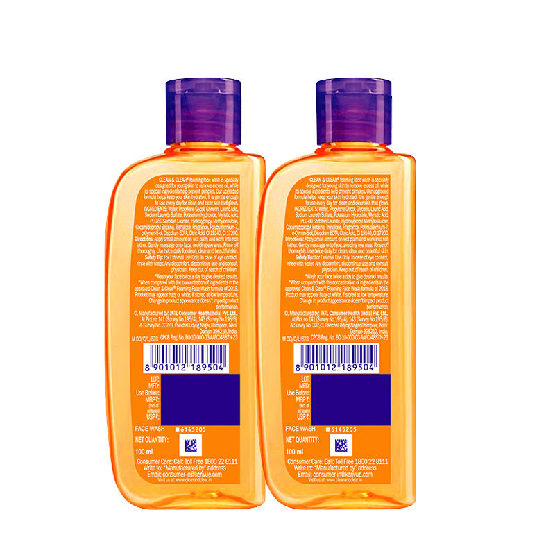 Clean & Clear Foaming Face Wash (Pack of 2), 2 pieces Buy at Indicrest Image 8