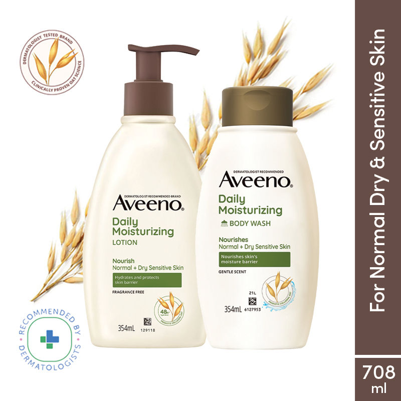 Aveeno Daily Moisturizing Combo, Lotion 227g + Body Wash 354ml