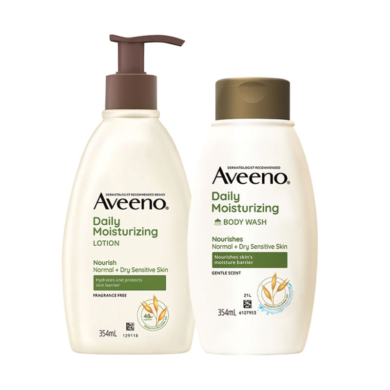 Aveeno Daily Moisturizing Combo, Lotion 227g + Body Wash 354ml