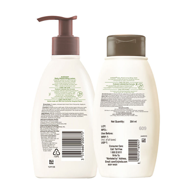 Aveeno Daily Moisturizing Combo, Lotion 227g + Body Wash 354ml