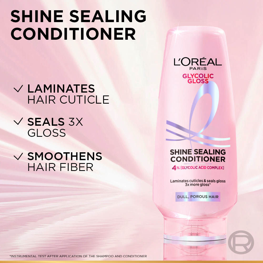 L'Oreal Paris Glycolic Gloss Shine Sealing Conditioner, 340ml Buy at Indicrest Image 4
