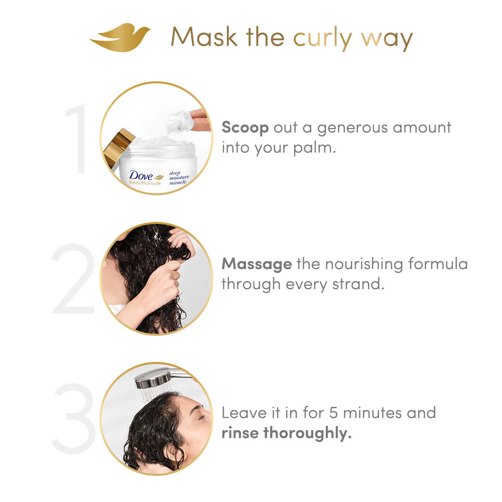 Dove Beautiful Curls Deep Moisture Miracle Hair Mask, 300ml Buy at Indicrest Image 7