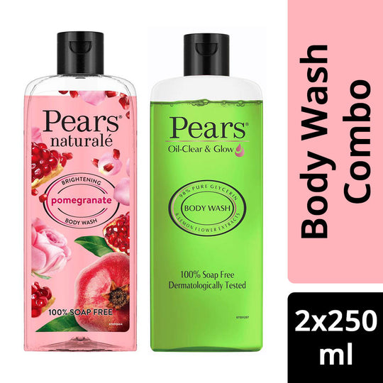 Pears Oil Clear & Glow And Naturale Brightening Pomegranate Body Wash Combo Buy at Indicrest