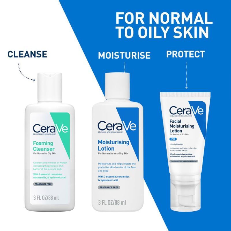 CeraVe Foaming Cleanser Face Wash For Oily Skin with Hyaluronic Acid, Ceramides & Niacinamide, 88ml Buy at Indicrest Image 5