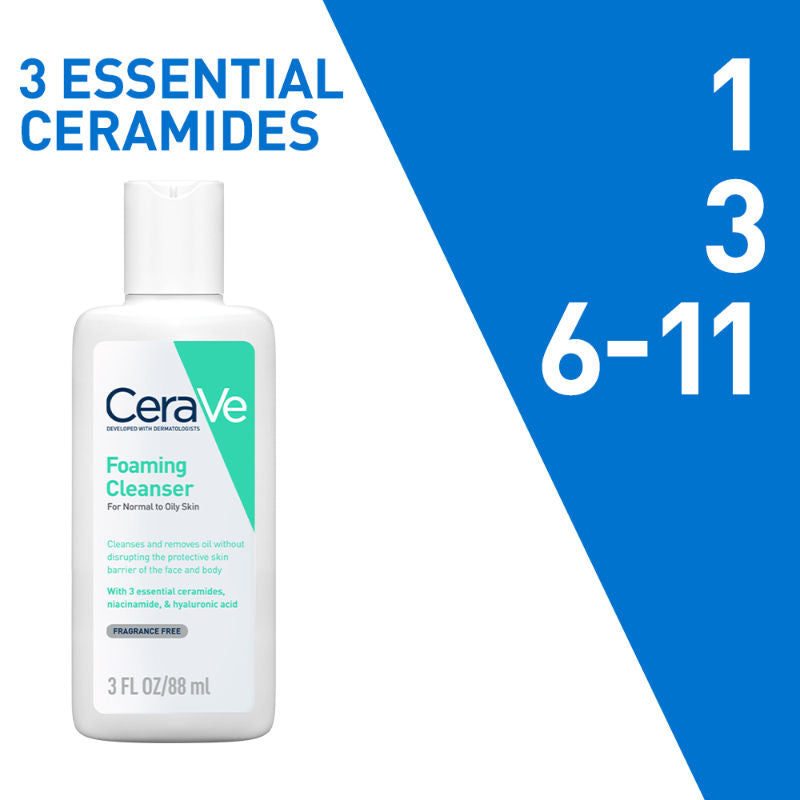 CeraVe Foaming Cleanser Face Wash For Oily Skin with Hyaluronic Acid, Ceramides & Niacinamide, 88ml Buy at Indicrest Image 7