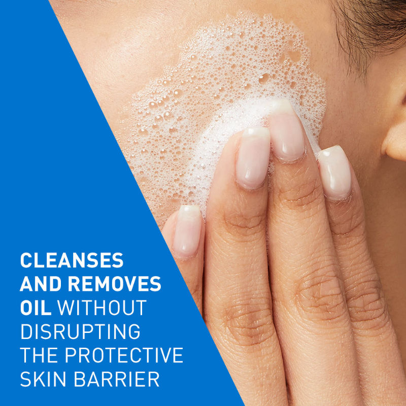 CeraVe Foaming Cleanser Face Wash For Oily Skin with Hyaluronic Acid, Ceramides & Niacinamide, 236ml Buy at Indicrest Image 4