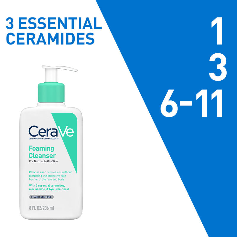 CeraVe Foaming Cleanser Face Wash For Oily Skin with Hyaluronic Acid, Ceramides & Niacinamide, 236ml Buy at Indicrest Image 7