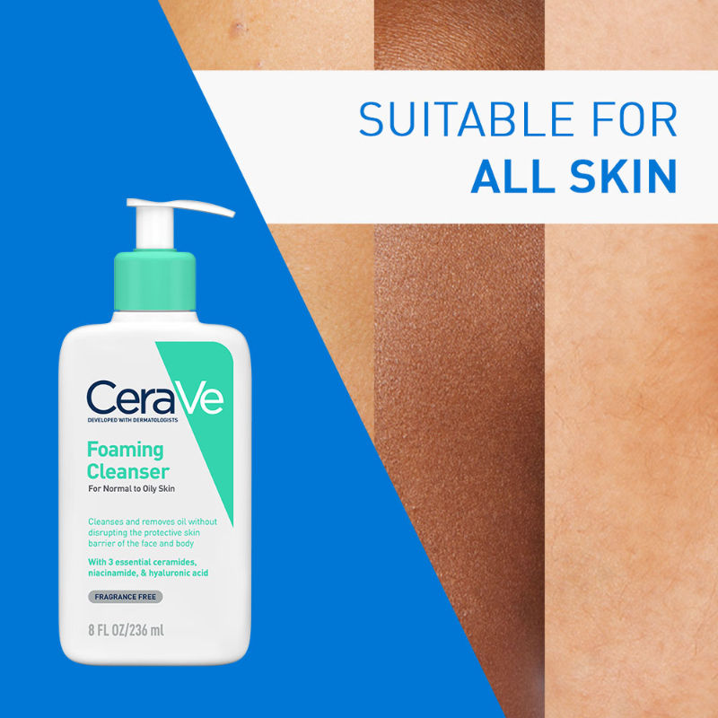 CeraVe Foaming Cleanser Face Wash For Oily Skin with Hyaluronic Acid, Ceramides & Niacinamide, 236ml Buy at Indicrest Image 9